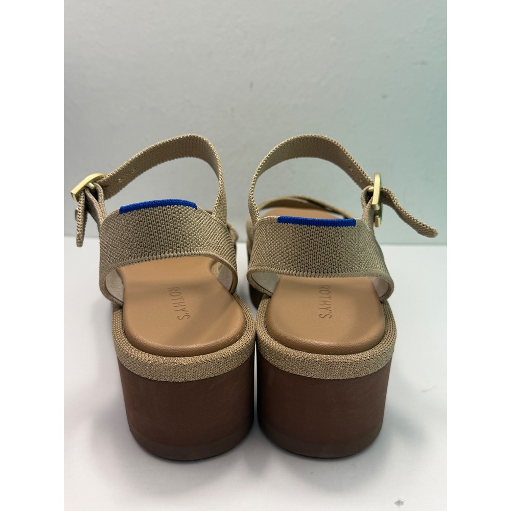 Rothy's The Weekend Slide Platform Sandal Sand Gold Shimmer Women's Size 9 Chic - Picture 5 of 8